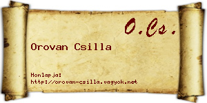 Orovan Csilla névjegykártya